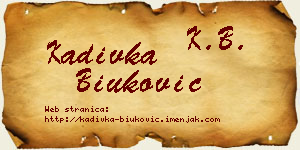 Kadivka Biuković vizit kartica
